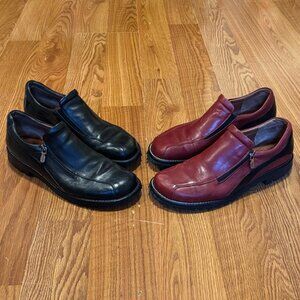 Shopper's Choice! Red/Black Donald Pliner Sport U Zip Italian Leather Loafers